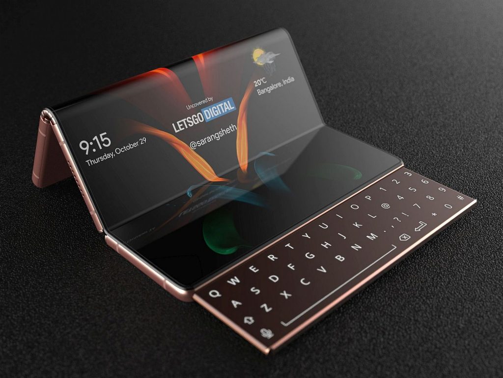 Samsung Galaxy Z Fold 3 Gets An Extra Hinge and Sliding QWERTY Keyboard ...