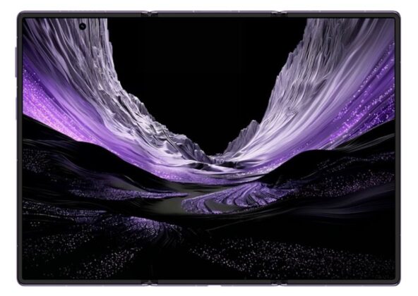 Huawei Mate XT 2 tri-fold device shown partially unfolded in a product render.