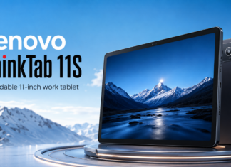 Lenovo ThinkTab 11S Puts PC Mode and a Keyboard Connector Ahead of Raw Tablet Power Lenovo ThinkTab 11S tablet in a promotional product image