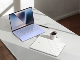 Acer Swift Blade 14 Puts a 799g Windows Laptop Around a 14-Inch OLED Option Acer Swift Blade 14 laptop shown open