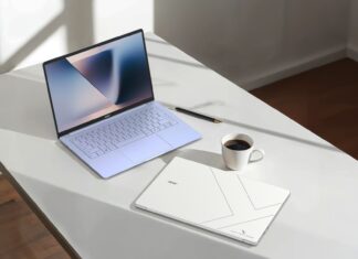 Acer Swift Blade 14 laptop shown open