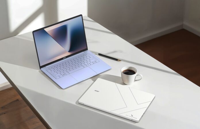 Acer Swift Blade 14 laptop shown open