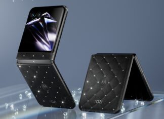 Motorola razr 70 with Crystals by Swarovski limited edition in PANTONE Meteorite.
