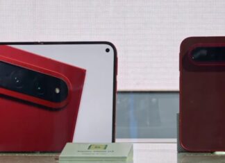 Xiaomi 18 Fold foldable phone in a red finish with a large Leica-branded rear camera module.