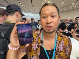 Apple iPhone Duo foldable phone shown open with its large inner display
