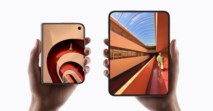Apple iPhone Duo foldable smartphone shown open