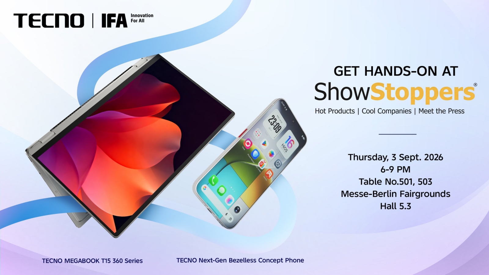 Tecno’s IFA 2026 Plans Include a 360-Degree Laptop, Education Tablet and Water-Cooled Mini PC
