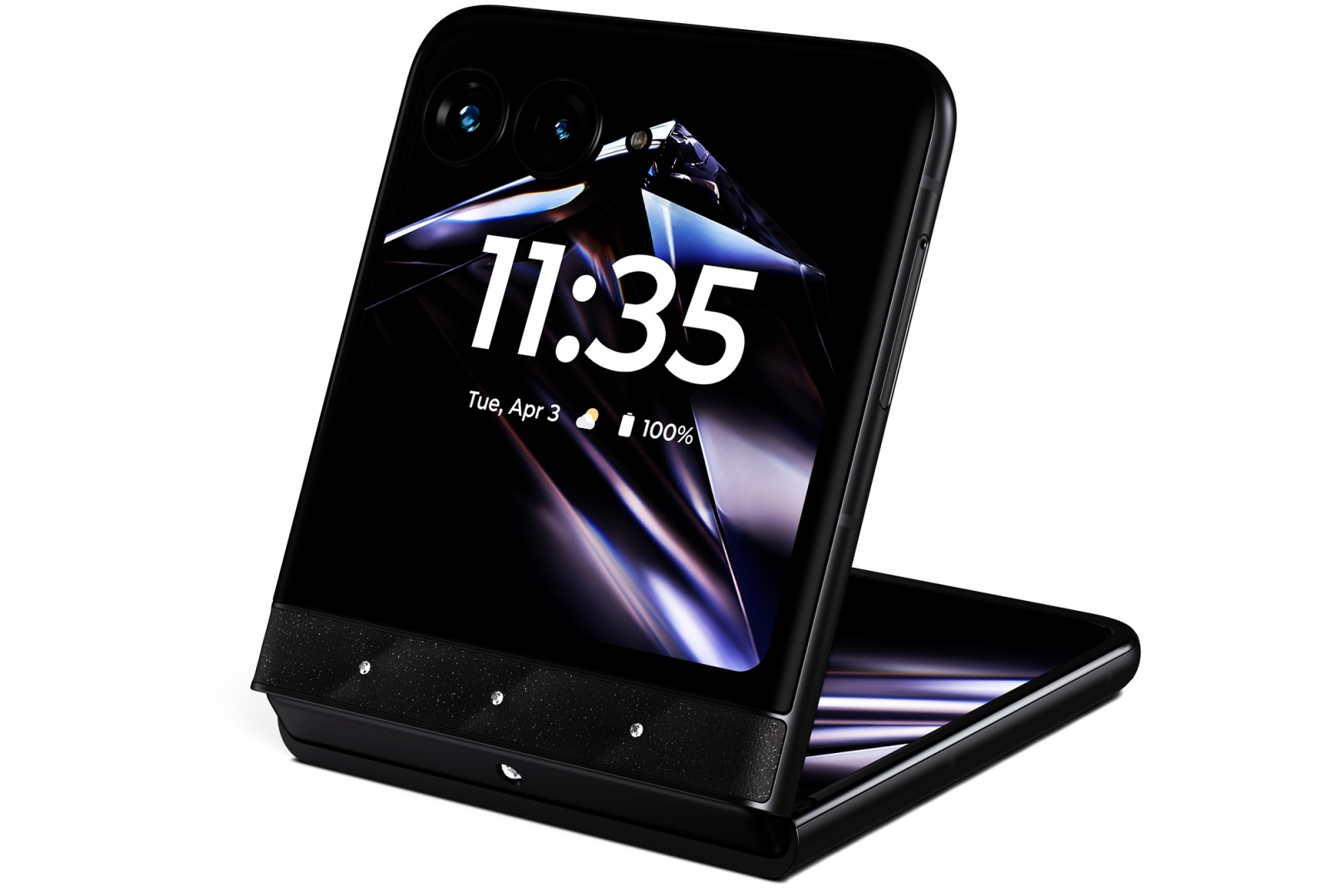 Motorola razr 70 Swarovski Edition showing its crystal-accented design.