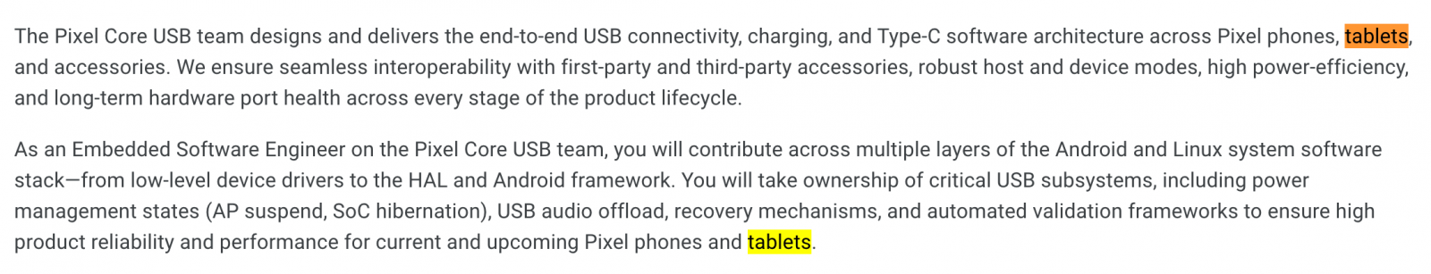Google job listings reference future Pixel tablets without confirming a Pixel Tablet 2.