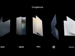 Googlebook Launches in the U.S. With Five Premium Android-Centered Laptops Googlebook laptop shown as part of Google’s new premium laptop category