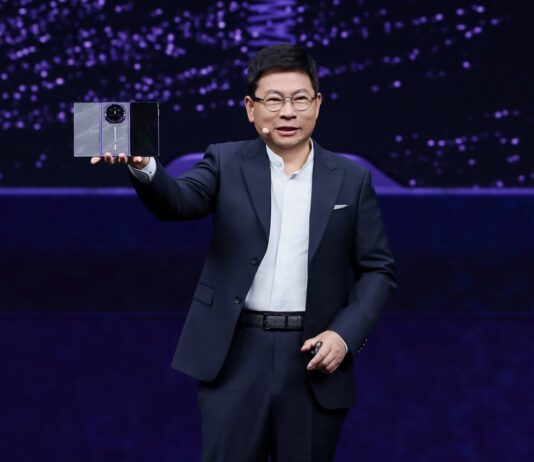 Huawei HarmonyOS 7 promotional graphic featuring the Celia AI assistant