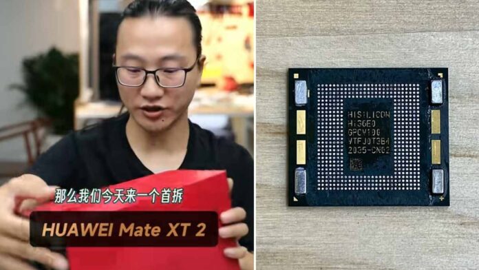 Huawei Mate XT 2 tri-fold smartphone shown in a chipset teardown report