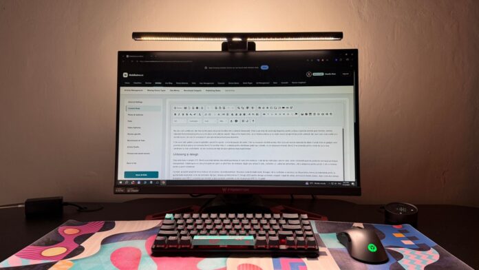 iluminare-ecran-tehnologie-cover-a96753-002 BenQ ScreenBar Halo 2 mounted monitor light