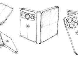 Motorola Razr Fold Wide teaser showing the outline of a wider foldable device.