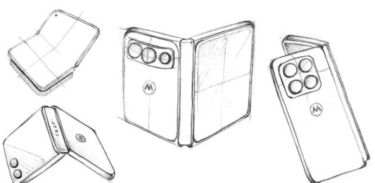 Motorola Razr Fold Wide teaser showing the outline of a wider foldable device.