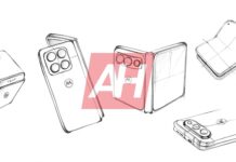 Sketch of Motorola’s rumored wide book-style foldable with a horizontal rear camera bar