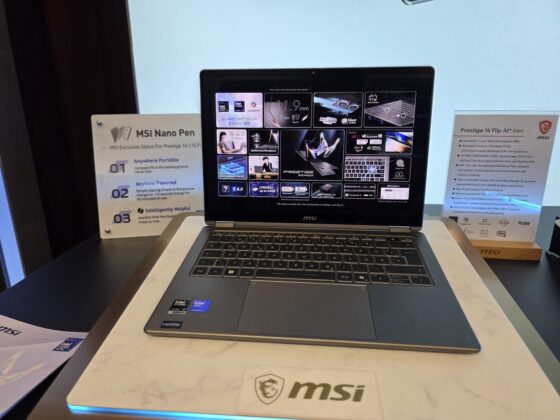 MSI Prestige 14 Flip AI+ convertible notebook