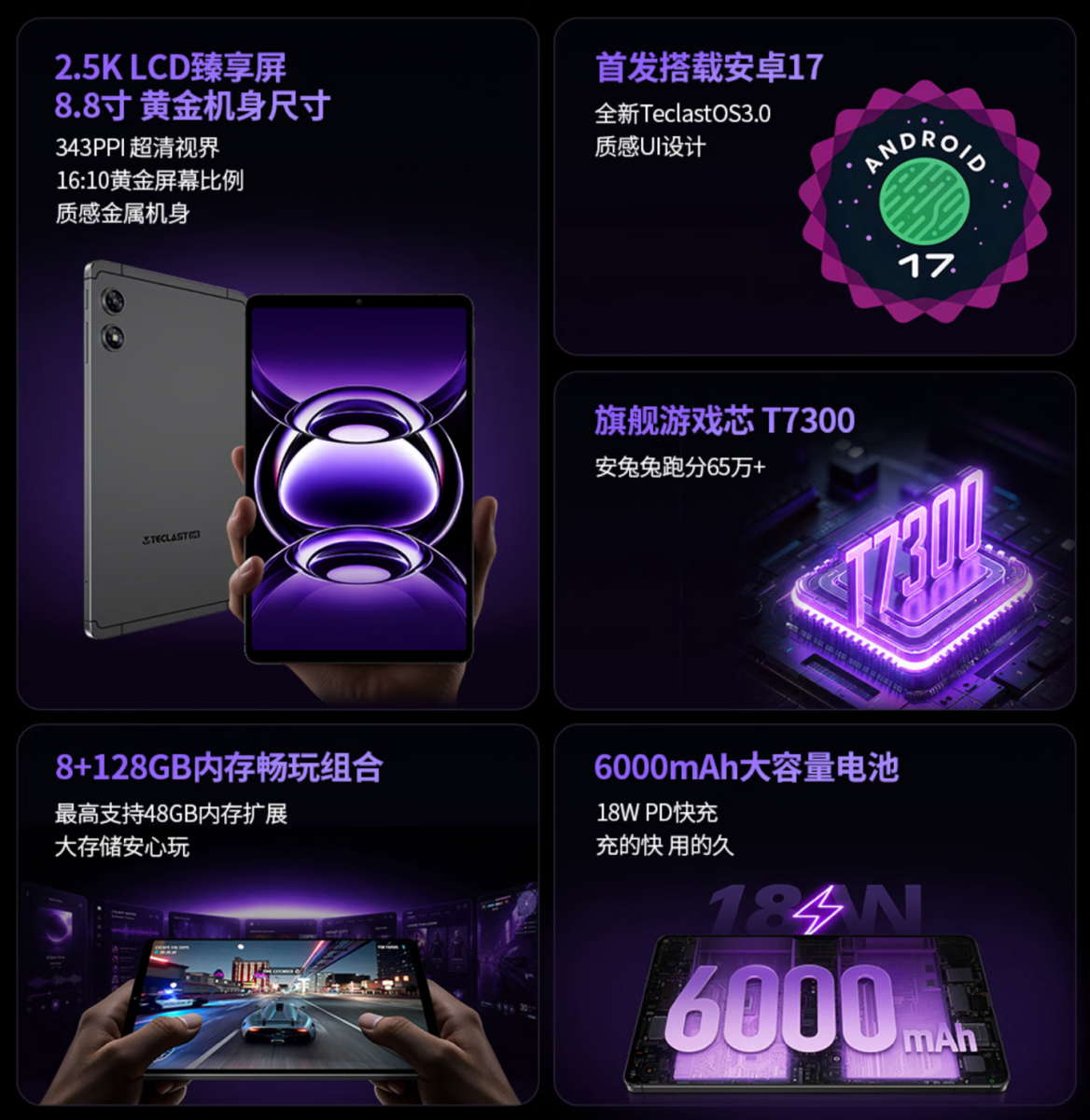 Teclast T60Mini, an 8.8-inch Android tablet with dual-SIM 4G connectivity