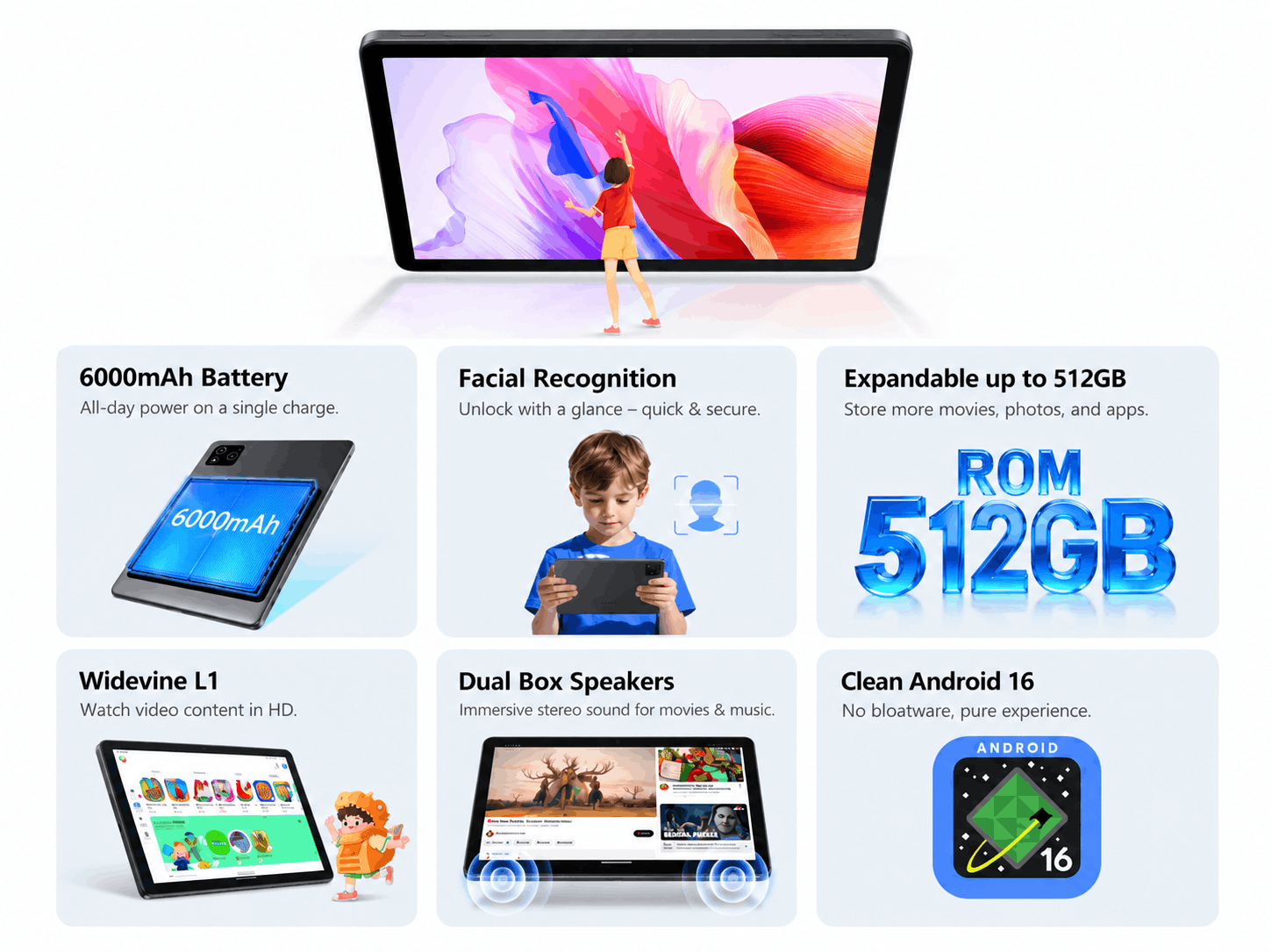 Alldocube iPlay 80SE, an Android 16 tablet with a Unisoc T310 processor and 4GB of RAM.