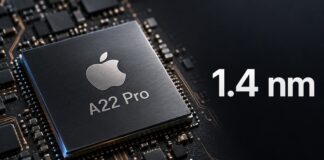 Illustration accompanying a report on Apple’s possible use of TSMC’s 1.4nm manufacturing process for a future A22 Pro chip.