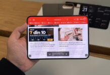 Promotional image of Apple’s iPhone Duo foldable smartphone.