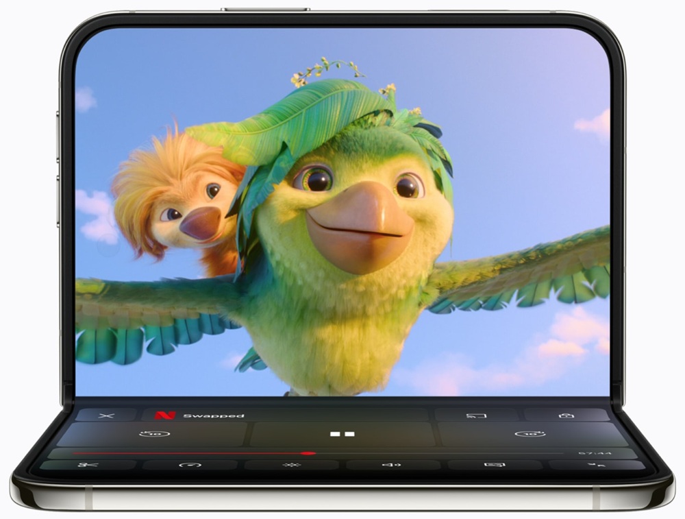iPhone Duo with its expanded inner display visible.