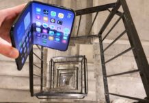 iPhone Duo Stays Powered After 60-Meter Drop, but Folding Screen Fails iPhone Duo shown during a TechRax drop test