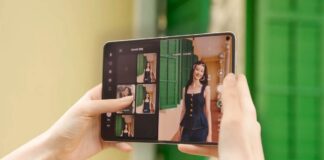 HONOR wide-format foldable phone shown closed and opened to reveal a larger inner display
