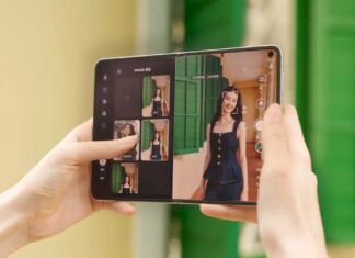 HONOR wide-format foldable phone shown closed and opened to reveal a larger inner display