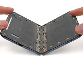 iFixit’s iPhone Duo Teardown Points to a Possible Foldable Display Stress Point iPhone Duo teardown image showing the foldable phone’s internal construction