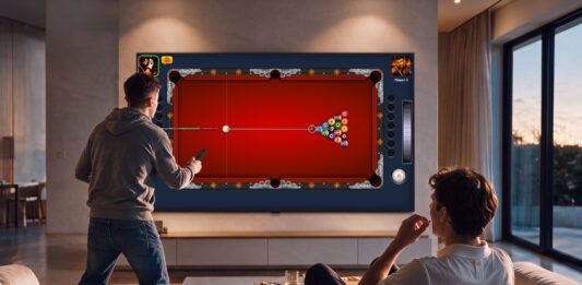 LG Turns the Magic Remote Into a Pool Cue for 8 Ball Pool on webOS TVs Promotional artwork for 8 Ball Pool coming to LG webOS smart TVs