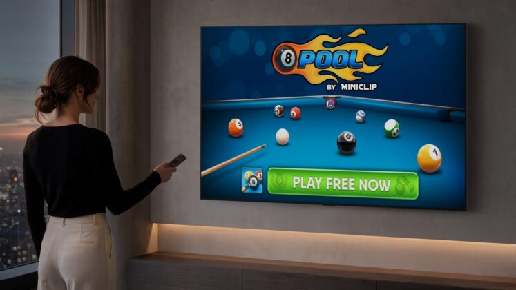 Promotional artwork for LG&rsquo;s webOS version of 8 Ball Pool