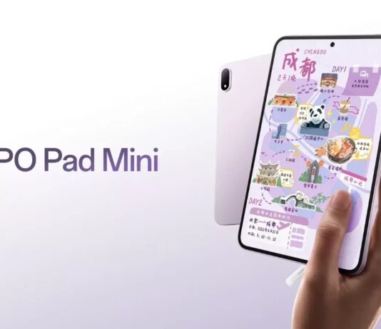 OPPO Pad Mini compact tablet shown in promotional imagery.